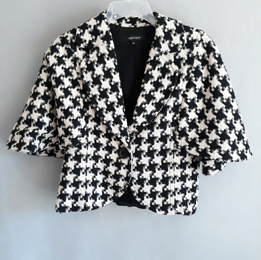 Karen Kane houndstooth crop jacket